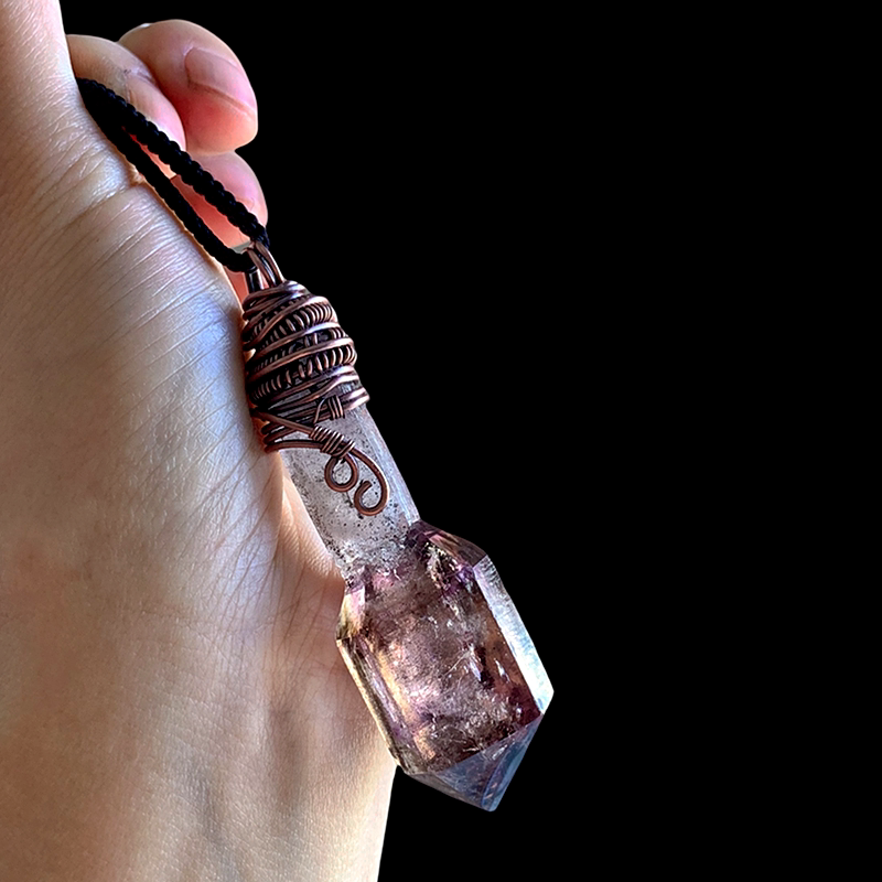 Channel Ancient Wisdom & Crystal Energy Super Seven Scepter Pendant Necklace