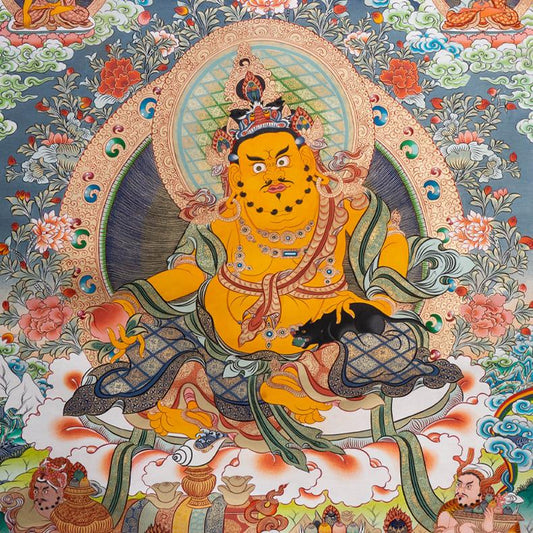 Sacred Thangka Collection: Yellow Jambhala  Vaishravana (Treasure King Deities)