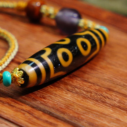 Tibetan Seven-Eye Dzi Necklace