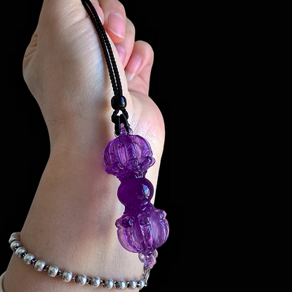 A Fusion of Tibetan Power and Crystal Energy Amethyst Vajra Necklace