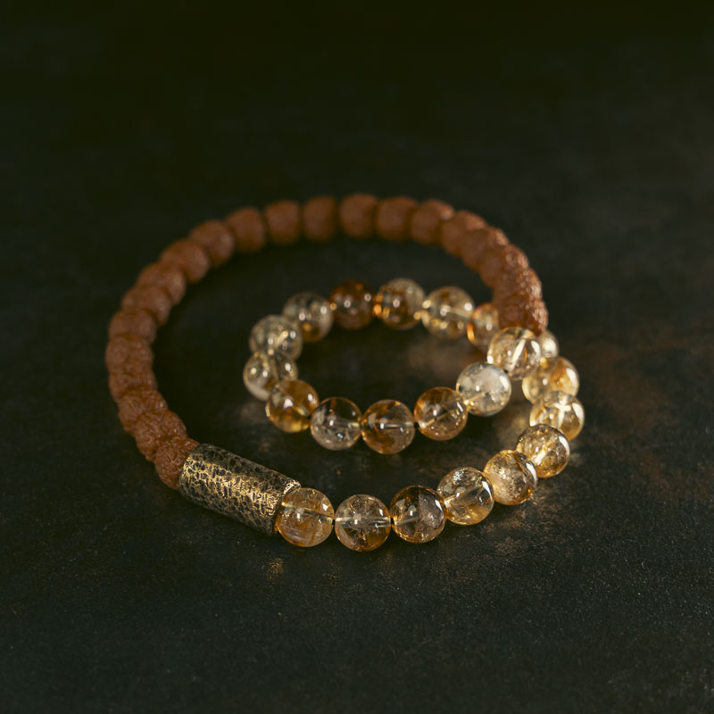 Tibetan Citrine & Bodhi Bracelet