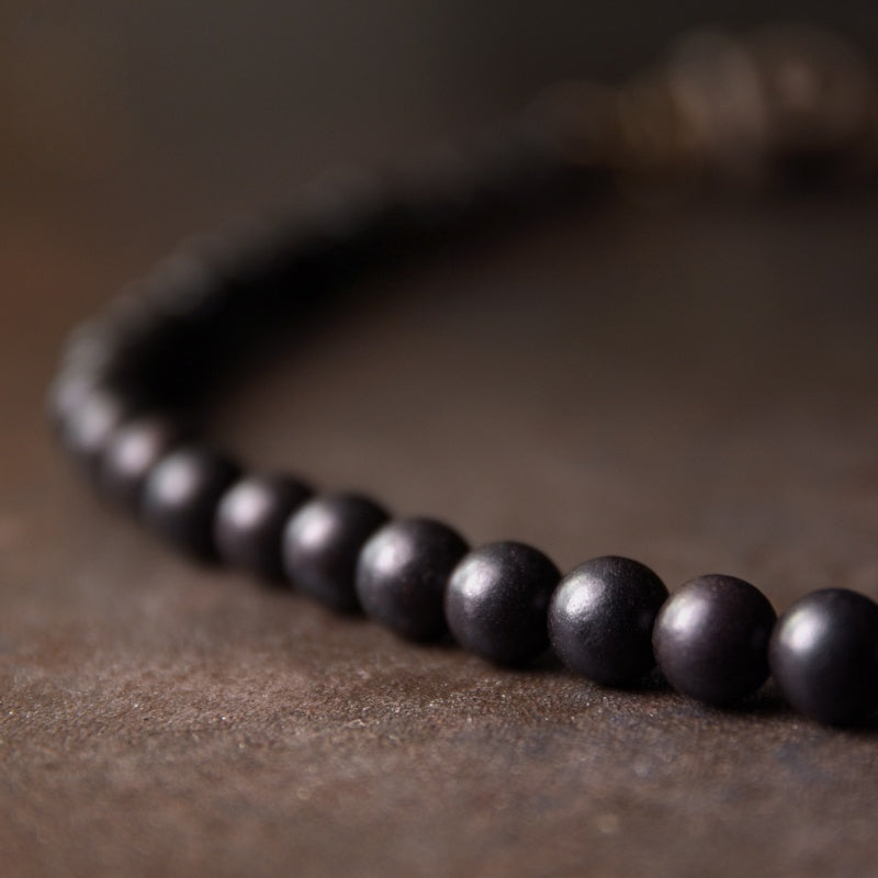 Tibetan Black Sandawood & Dzi  Bracelet